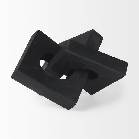Linx Small Matte Black Resin Sculpture Decorative Object from Mercana - Luna Furniture