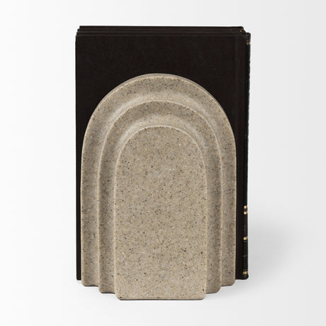Empire Sandstone Resin Arc Book End Set from Mercana - Luna Furniture