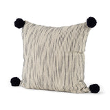 Krystal 18 x 18 Cream/Black Pom Pom Decorative Pillow Cover from Mercana - Luna Furniture