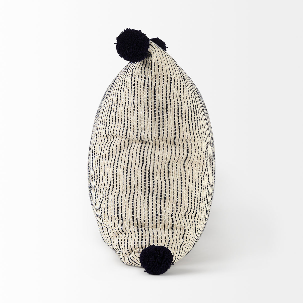 Krystal 18 x 18 Cream/Black Pom Pom Decorative Pillow Cover from Mercana - Luna Furniture
