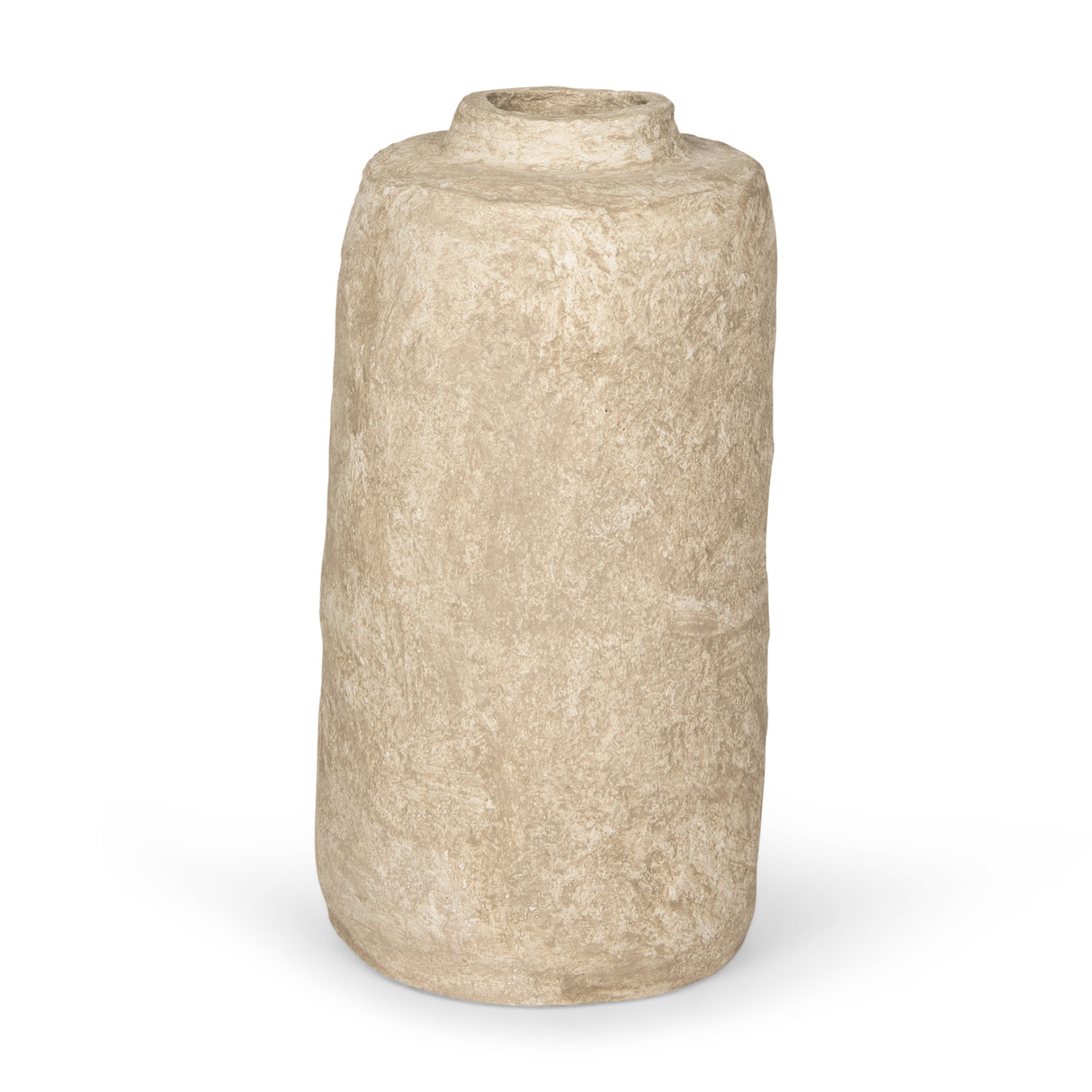 Rama Small Beige Paper Mache Floor Vase from Mercana - Luna Furniture