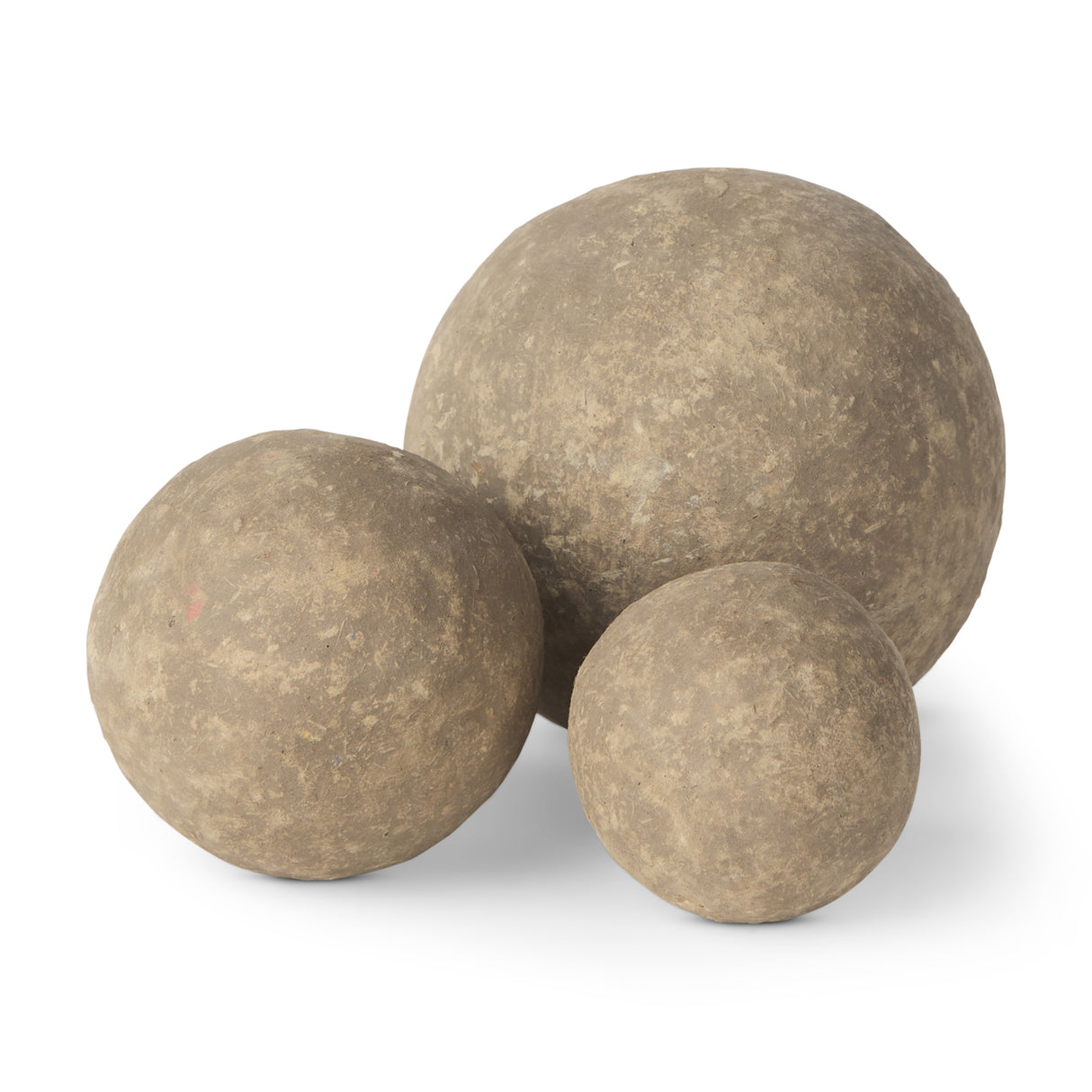Sunita Set of 3 Gray Paper Mache Orbs from Mercana - Luna Furniture