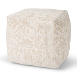 Khloe Small Cream Pouf from Mercana - Luna Furniture