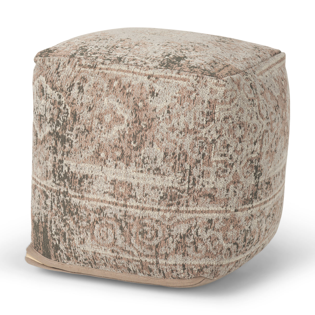 Khloe Small Taupe Pouf from Mercana - Luna Furniture