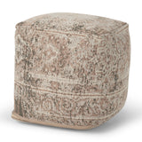 Khloe Small Taupe Pouf from Mercana - Luna Furniture