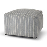 Kensie Large Blue Striped Pouf from Mercana - Luna Furniture