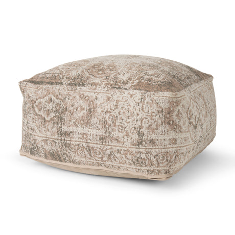 Khloe Large Taupe Pouf from Mercana - Luna Furniture