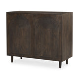 Tucker Dark Brown Wood w/ Carved Arch Pattern 2 Door Cabinet from Mercana - Luna Furniture