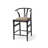 Trixie Black Wood Frame w/ Dark Taupe Fabric Seat Counter Stool from Mercana - Luna Furniture