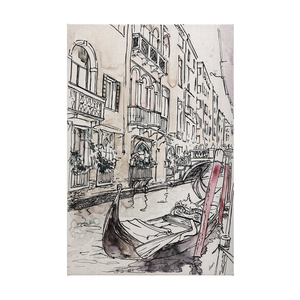 Travel Memories V by Mercana Studio a Hand Embellished Textured Canvas