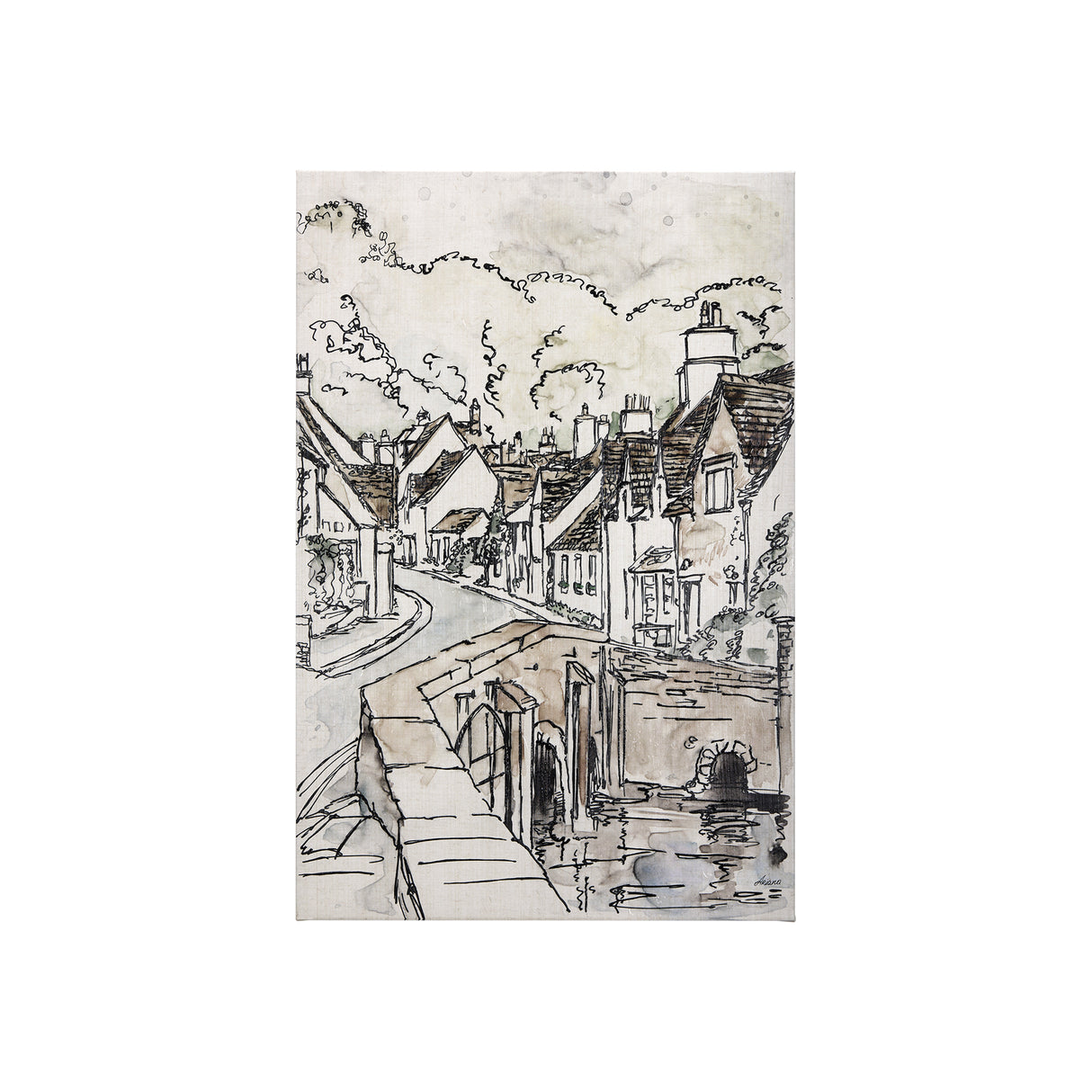 Travel memories VI by Mercana Studio a Hand Embellished Textured Canvas from Mercana - Luna Furniture