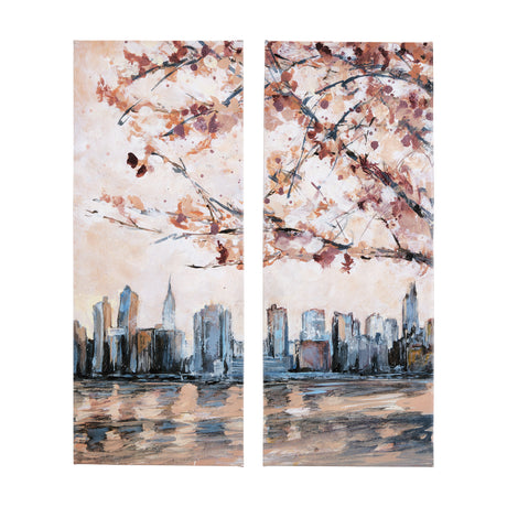 City sunset(L) by Mercana Studio a Hand Embellished Textured Canvas from Mercana - Luna Furniture