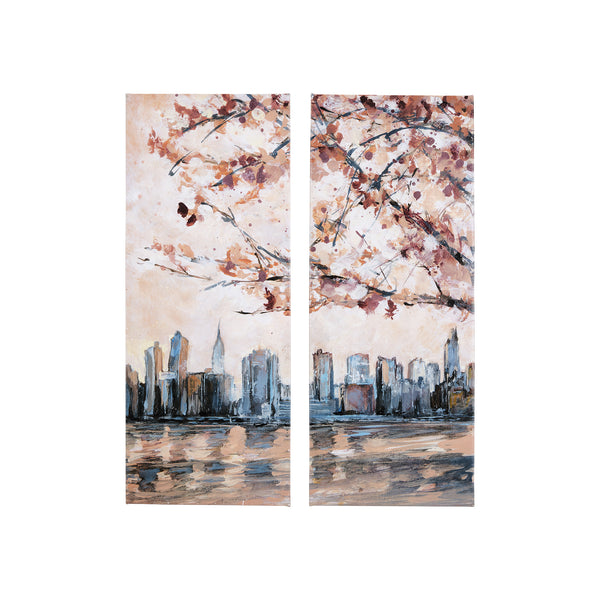 City sunset(R) by Mercana Studio a Hand Embellished Textured Canvas