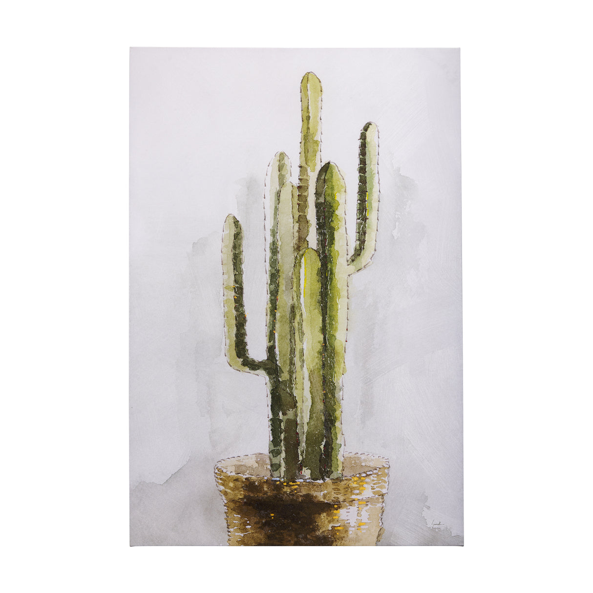 cactus II by Mercana Studio a Hand Embellished Textured Canvas from Mercana - Luna Furniture