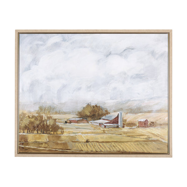 Farmland view  II by Mercana Studio a Hand Embellished Textured Framed Canvas