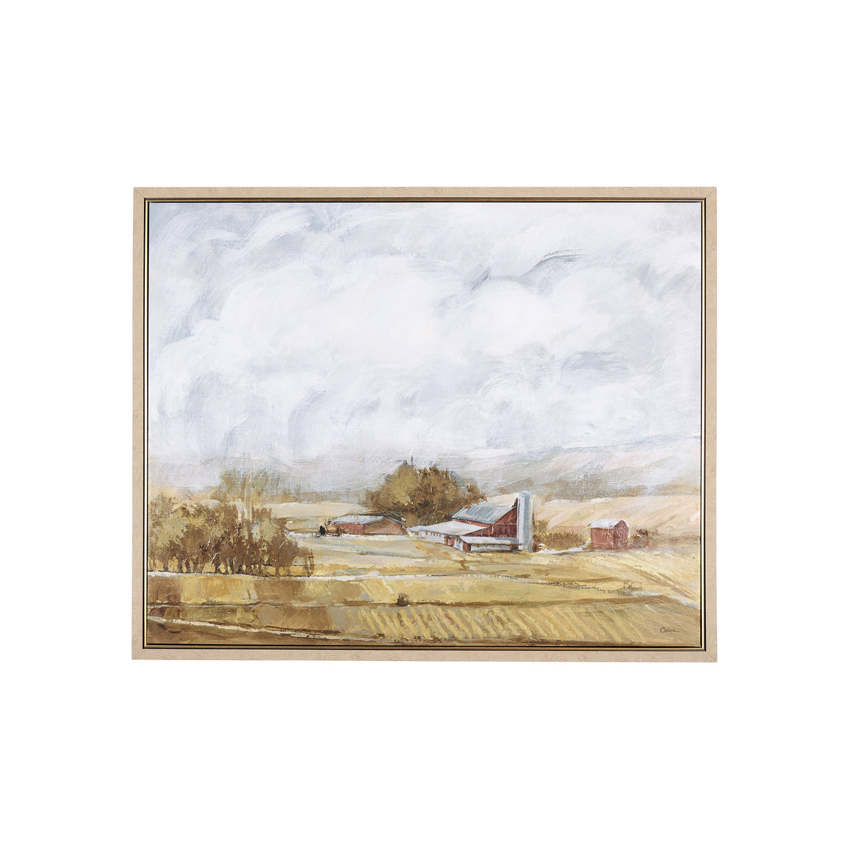 Farmland view II by Mercana Studio a Hand Embellished Textured Framed Canvas from Mercana - Luna Furniture