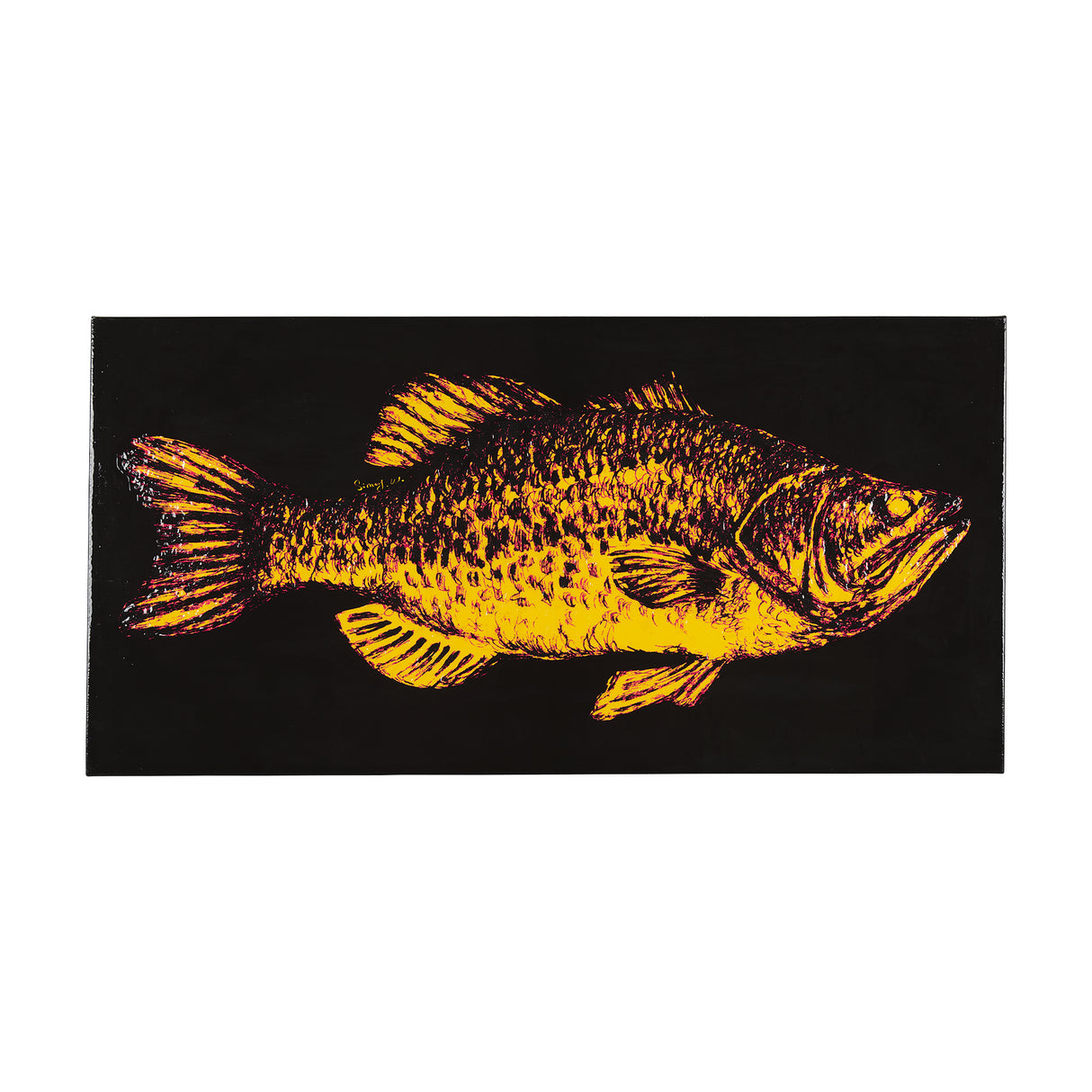 Largemouth Bass Orange by Mercana Studio a Hand Embellished Textured Canvas from Mercana - Luna Furniture