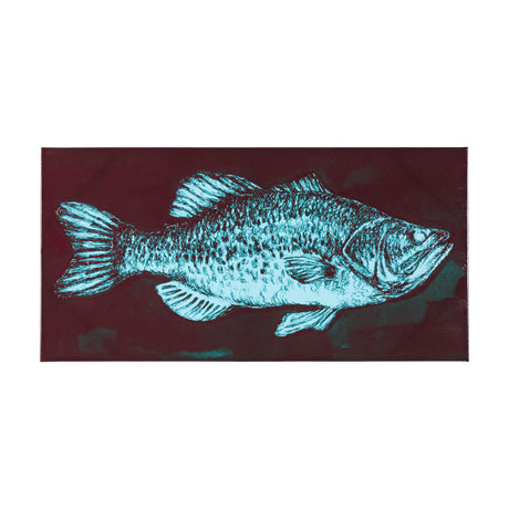 Largemouth Bass Turquoise by Mercana Studio a Hand Embellished Textured Canvas from Mercana - Luna Furniture