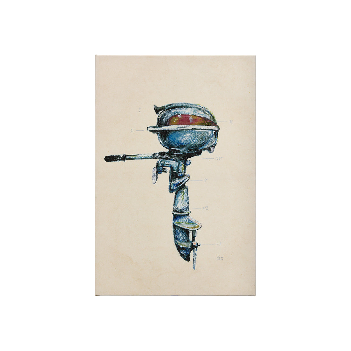 Vintage Motor I by Mercana Studio a Hand Embellished Textured Canvas from Mercana - Luna Furniture
