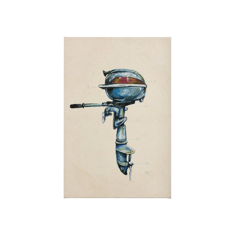 Vintage Motor I by Mercana Studio a Hand Embellished Textured Canvas from Mercana - Luna Furniture