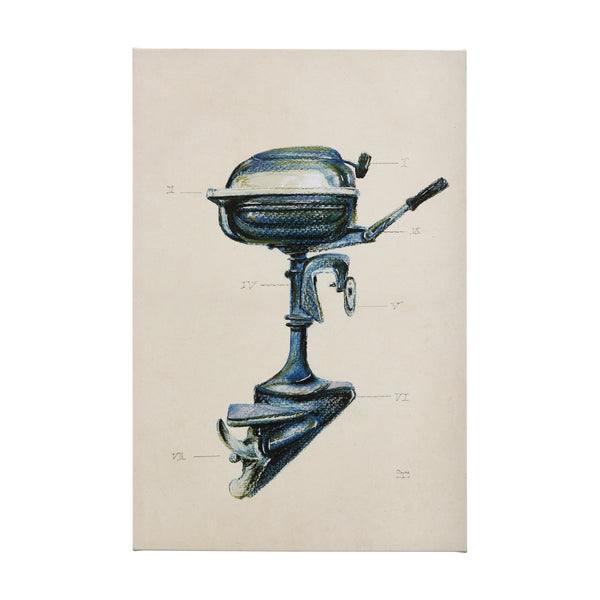 Vintage Motor II by Mercana Studio a Hand Embellished Textured Canvas