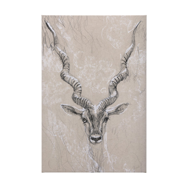 Sketch of animal III (Antelope) by Mercana Studio a Hand Embellished Textured Canvas