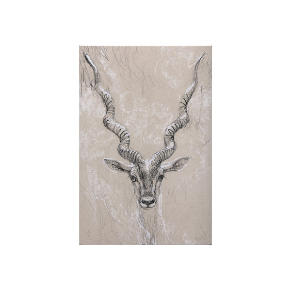 Sketch of animal III (Antelope) by Mercana Studio a Hand Embellished Textured Canvas