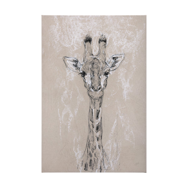 Sketch of animal IV (Giraffe) by Mercana Studio a Hand Embellished Textured Canvas
