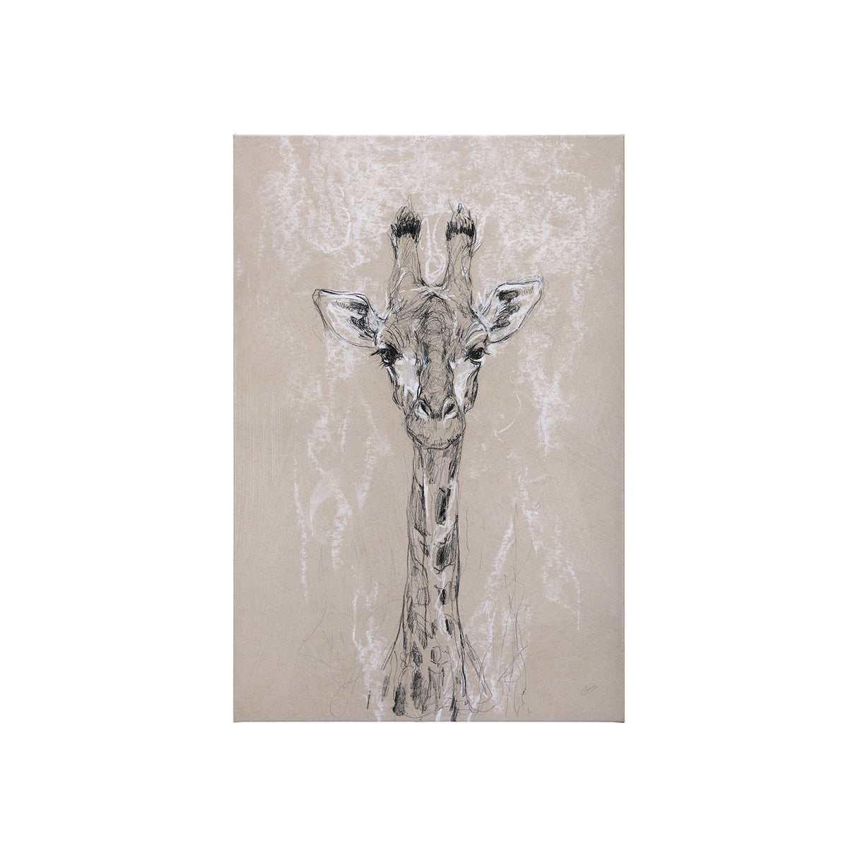 Sketch of animal IV (Giraffe) by Mercana Studio a Hand Embellished Textured Canvas from Mercana - Luna Furniture