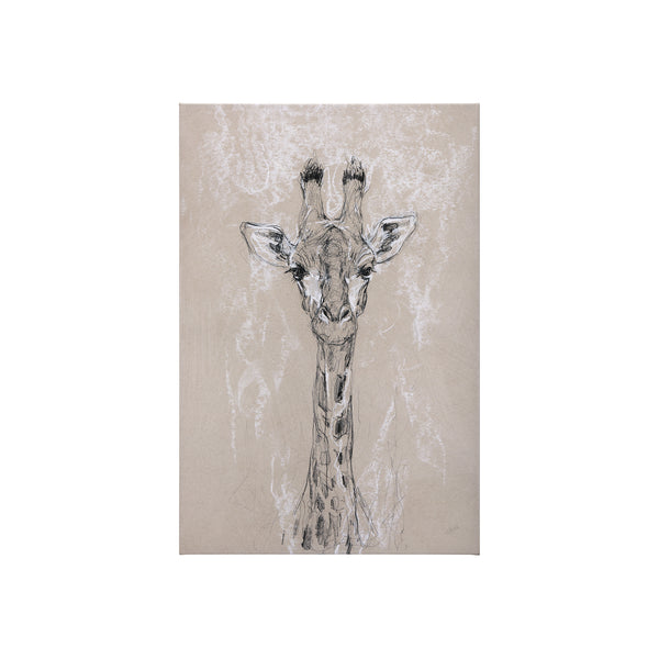 Sketch of animal IV (Giraffe) by Mercana Studio a Hand Embellished Textured Canvas