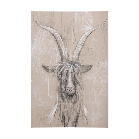 Sketch of animal V (Goat) by Mercana Studio a Hand Embellished Textured Canvas from Mercana - Luna Furniture