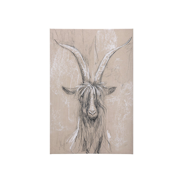 Sketch of animal V (Goat) by Mercana Studio a Hand Embellished Textured Canvas