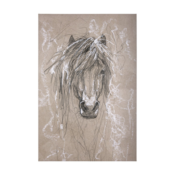Sketch of animal VI (Pony) by Mercana Studio a Hand Embellished Textured Canvas