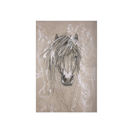 Sketch of animal VI (Pony) by Mercana Studio a Hand Embellished Textured Canvas from Mercana - Luna Furniture
