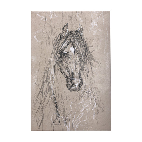 Sketch of animal VII (Horse) by Mercana Studio a Hand Embellished Textured Canvas