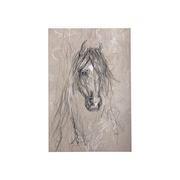 Sketch of animal VII (Horse) by Mercana Studio a Hand Embellished Textured Canvas