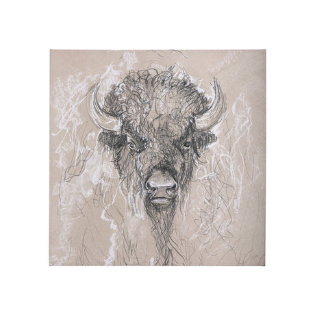 Sketch of animal IX (Bison) by Mercana Studio a Hand Embellished Textured Canvas from Mercana - Luna Furniture