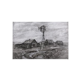 Farm view sketch I by Mercana Studio a Hand Embellished Textured Canvas from Mercana - Luna Furniture