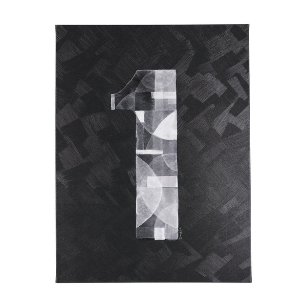 Numbers I by Mercana Studio a Hand Embellished Textured Canvas