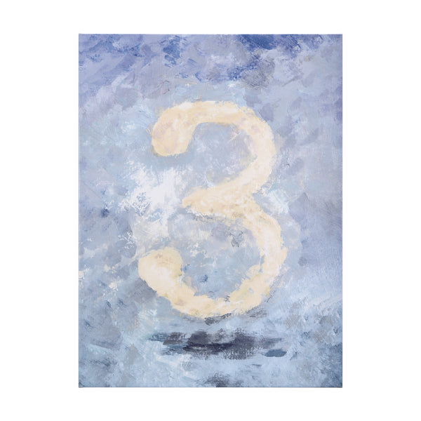 Numbers III by Mercana Studio a Hand Embellished Textured Canvas