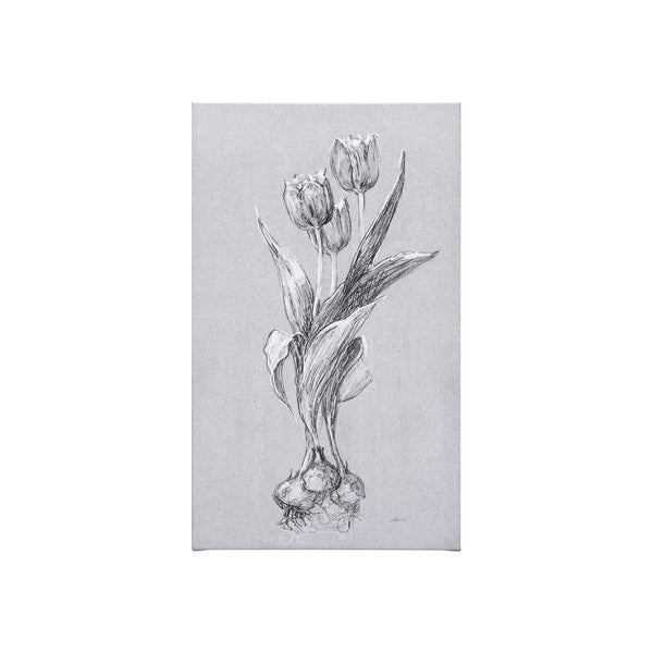 Botanical sketches I (Grey) by Mercana Studio a Hand Embellished Textured Canvas