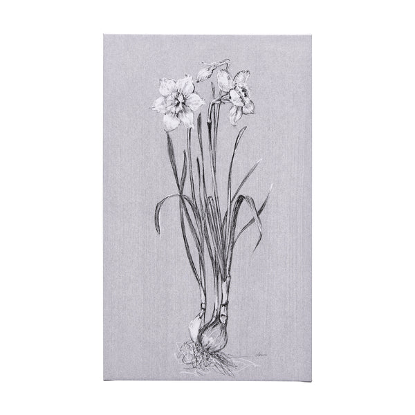 Botanical sketches II (Grey) by Mercana Studio a Hand Embellished Textured Canvas