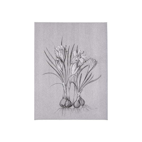 Botanical sketches V (Grey) by Mercana Studio a Hand Embellished Textured Canvas