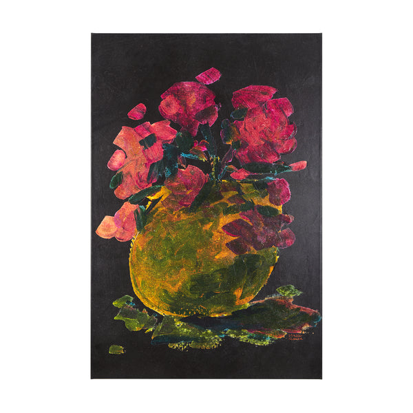 Midnight Flower II by Mercana Studio a Hand Embellished Textured Canvas