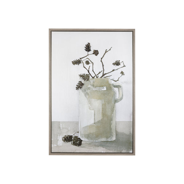 Earthenware Jug (20 x 30) a Hand Embellished Textured Framed Canvas