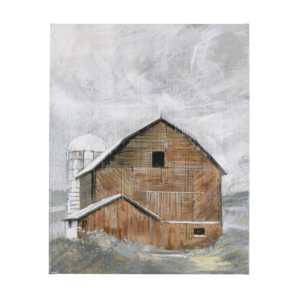 Old Barn I by Mercana Studio a Hand Embellished Textured Canvas