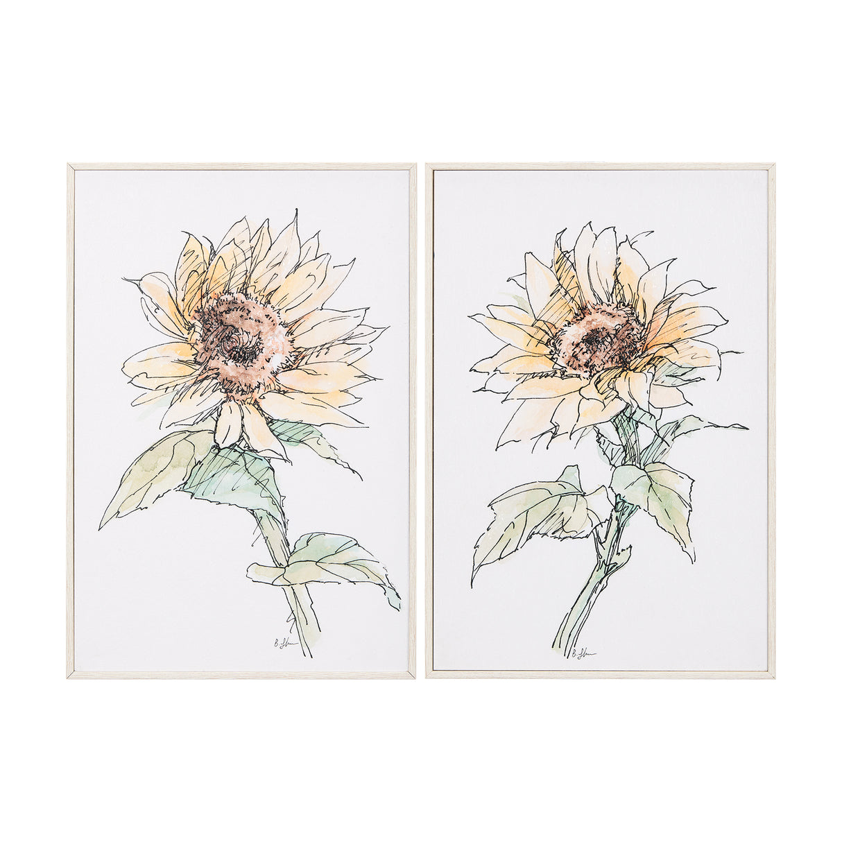 Sunflower I by Mercana Studio a Hand Embellished Textured Framed Art Print from Mercana - Luna Furniture