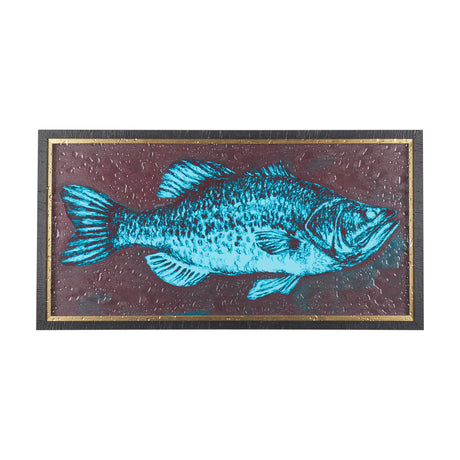 Largemouth Bass Turquoise by Mercana Studio a Hand Embellished Textured Framed Art Print from Mercana - Luna Furniture