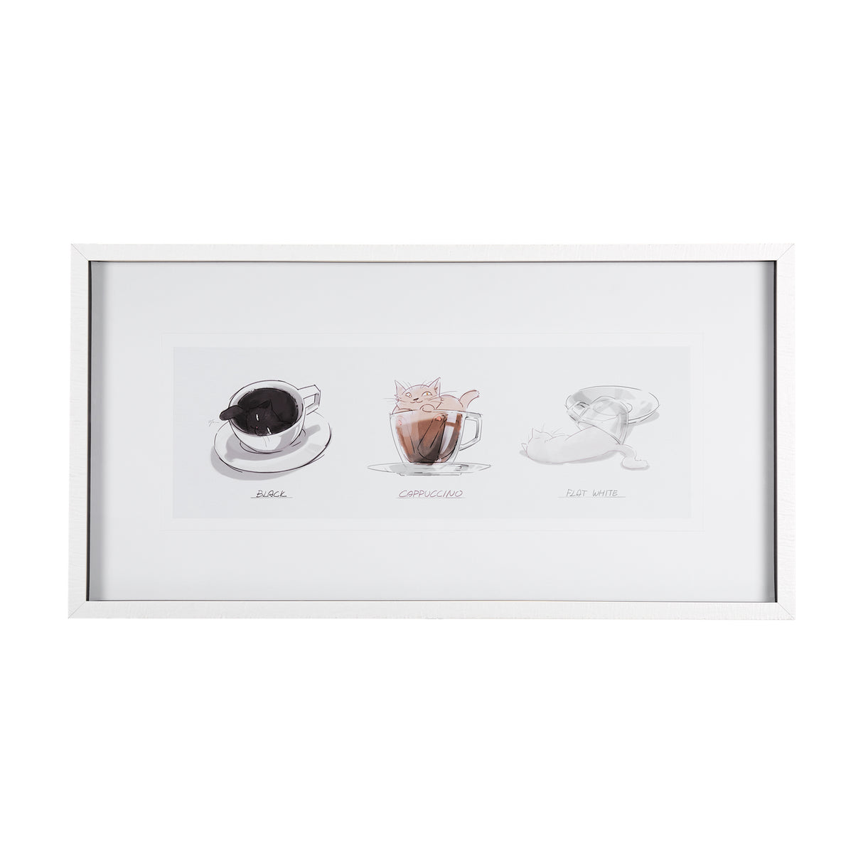 Coffee Cat by Mercana Studio a Framed Art Print Matted under Glass from Mercana - Luna Furniture