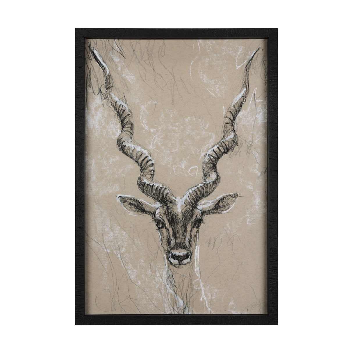 Sketch of Animal III (Antelope) Mercana Studio Hand Embellished Framed Art Print Matted under Glass from Mercana - Luna Furniture